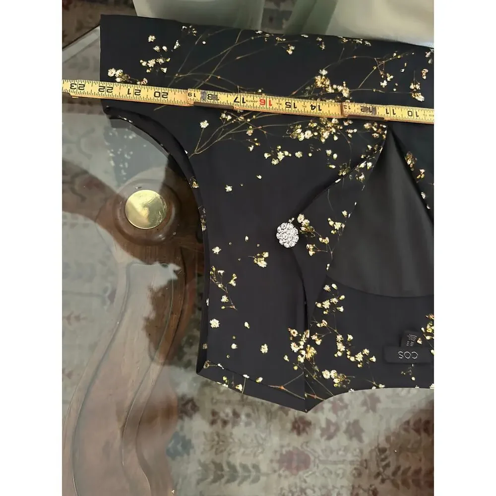 COS Women's Black Fully Lined Handkerchief Asymmetric Midi Dress Size 14 - Picture 12 of 12